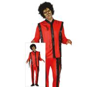 Mens Dancing Zombie Costume Red Jacket Halloween Horror Fancy Dress