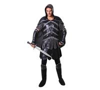 Mens Dark Warrior Man Costume Knight Medieval Crusader Adult Fancy Dress Outfit