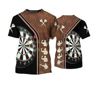 Men's Dart Round Target 3D Print T-Shirt Summer O-Neck Short Sleeve Dart Players Gift Tees Casual Street Cool Funny Streetwear Pullover Tops