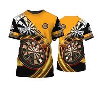 Men's Dart Round Target 3D Print T-Shirt Summer O-Neck Short Sleeve Dart Players Gift Tees Casual Street Cool Funny Streetwear Pullover Tops