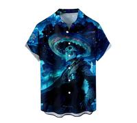 Men's Day of The Dead Long Sleeve Shirt, Mexican Skeleton Print Button Down Shirt, Dia De Los Muertos Casual Fashion Shirt for Holiday Halloween Party,M