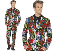 (Extra Large) Day of the Dead Sugar Skull Stand Out Suit Costume