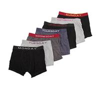 Mens Days Of The Week Boxer Shorts / Underwear (Pack Of 7) (XL Waist 40-42inch (102-107cm)) (Black/ Grey)