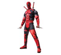 Mens Deadpool Costume Deluxe Marvel Comics Jumpsuit Superhero Fancy Dress