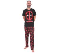 Mens Deadpool Long Pyjama Set Marvel PJs Nightwear Loungewear (XX-Large)