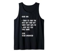Mens Dear Dad Funny Father's Day Saying from Daughter to Father Tank Top
