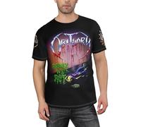 Men's Death Metal Band T-Shirts Fashionable Full-Print Tees Versatile Summer Short Sleeve Shirt Multicoloured L