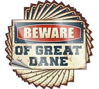 Mens Decor Funny Sticker Durable Laptop | Beware of Great Dane Retro Self Adhesive Sticker for Summer DIY(12X18CM)