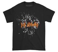 Men's Def Leppard Shatter Logo Tee T-Shirt X-Large Black, Black, XL