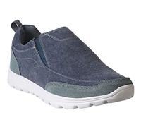 Mens DEK Super Lightweight Memory Foam Slip On Denim Canvas Go Walk Running Trainers UK 7-12 (8 UK, Navy Denim)