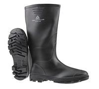 MENS DELTA PLUS RUBBER WATERPROOF RAIN WINTER WELLINGTONS WELLIES BOOTS SHOES (UK 11, BLACK)