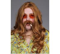Mens Deluxe 70s Long Auburn Hippy Wig