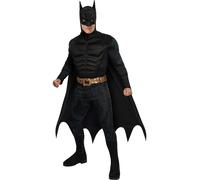 Mens Deluxe Batman Costume DC Dark Knight Rises Muscle Chest Fancy Dress