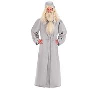 Men's Deluxe Harry Potter Dumbledore Fancy Dress Costume, Headmaster White Wizard Robe for Professor Dumbledore Outfit Medium