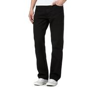 Mens Denim Basic Jeans Cotton Original Plain Straight Leg Heavy Duty Denim Basic Washed Jean Classic Designer Fit Casual Work Wear Zip Fly Belt Loop Pants Pocket Trousers Bottoms(Black, 32/29)