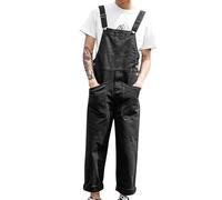 Mens Denim Dungarees Loose Fit: Mens Cargo Overalls Mens Casual Lightweight Slim Fit Bib Overalls Loose Fit Suspender Jeans Vintage One-Piece Casual Dungarees Workwear Jumpsuit Trousers
