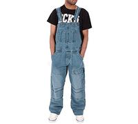 Mens Denim Dungarees Loose Fit Work Bib for Men Cargo Adjustable Overalls Dungarees Baggy Rompers with Multiple Pockets Men's Casual Lightweight Hip Hop Braces Coverall Suspender Playsuits