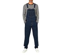 Men's Denim Dungarees Mulit-pocket Jeans Adults Bib Brace Overalls Heavy Duty Workwear Pants Mario Cargo Overalls Petite Plus Size Stitched Reinforcing Stress Points Knee Pad Pockets