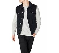 Mens Denim Gilet Casual Vintage Retro Biker Waistcoat Cowboy Sleeveless Vest Jacket (UK, Alpha, 3XL, Regular, Regular, Black)