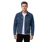Mens Denim Jacket Trucker Jeans Coat Classic Vintage Western Biker Heavy Duty Workwear Stonewash Casual Outerwear Durable Jean Jacket