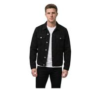Mens Denim Jacket Trucker Jeans Coat Classic Vintage Western Biker Heavy Duty Workwear Stonewash Casual Outerwear Durable Jean Jacket Black M