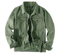 Men's Denim Jacket with Flannel Lined Jean Jackets for Winter Vintage Cowboy Cut Snap Closure Classic Coat