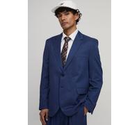 Men's Denim Look Oversized Blazer | Navy | Size 34 | BOOHOOMAN