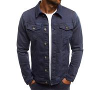Mens Denim Shirts Casual Vintage Button Down Lapel Long Sleeve Shirt with Multi Pockets Classic Washed Solid Color Denim Jacket Autmn Work Out Comfy Daily Collared Stylish Cowboy Tshirt