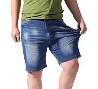 Mens Denim Shorts Elasticated Waist Shorts UK Sale Clearance Casual Washed Cargo Shorts Jeans Combat Smart Shorts Summer Holiday Clothing Half Pants Jean Shorts with Pockets L-6XL Blue