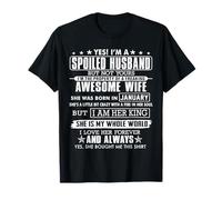 Mens Design Yes I'm A Spoiled Husband Of A January Wife T-Shirt