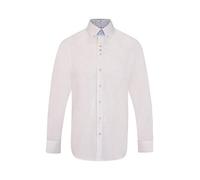 Mens Designer 100% Cotton Regular Classic Fit Printed Paisley Floral Shirts S M L XL 2XL 3XL 4XL Collar Sizes 14.5-19" (XL, White Blue Floral)