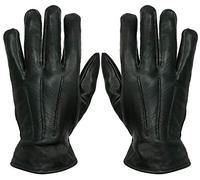 Mens Designer Genuine Leather Touch Screen Thermal Winter Warm Driving Gloves Black S