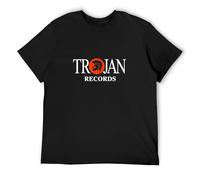 Mens Designer T-ShirtTrojan Records Top Reggae Music Ska Jamaica Rockst Short Tee Shirt Comfortable Latest Gents T-Shirt L Black