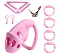Men's Detachable Fitness cage Breathable Practical Accessory A350-uk (Pink, Large)