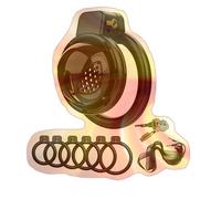 Men's Detachable Fitness Fixed Cage Breathable Practical Accessory with 6 Rings-KAZ72a (Black-a)