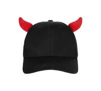 Men's Devil Horns Baseball Cap Adjustable Breathable Outdoor Casual Sport Cap for Men Women Novelty Funny Devil Cow Horns Hat for Halloween Party Festival Daily Life Black