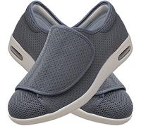 Mens Diabetic Edema Shoes Extra Wide Walking Memory Foam Slippers Mesh Breathable Lightweight Walking Sneakers Air Cushion Swollen Bandaged Feet Indoor/Outdoor,Grey,40.5 EU