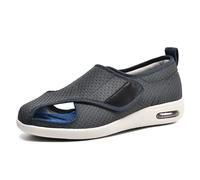 Mens Diabetic Edema Shoes, for Men Arthritis Edema Therapy Shoes Arch Support Trainers Adjustable Edema Comfy Sandal with 3 Pairs Removable Insoles,43