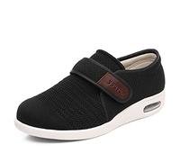 Mens Diabetic Edema Shoes, Summer Adjustable Walking Swollen feet Wide Magic Stick Shoes, Breathable Easy Close Wide-Fitting Touch Close House Indoor Outdoor Shoes (Color : Blue, Size : 9.5 UK)