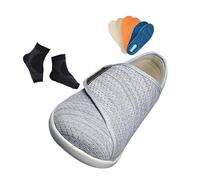Mens Diabetic Edema Shoes, Summer Mesh Plus Size Breathable Adjustable Diabetic Sandals for Men, Lightweight Wide Feet Walking Edema Sneakers, for Elderly Foot Pain Relief Neuropathy(Light Grey,6 UK)