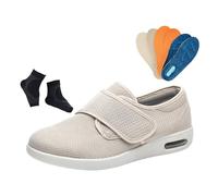 Men's Diabetic Shoes, Casual Orthopedic Adjustable Arthritis Edema Diabetic Shoes for Man, Lightweight Extra Wide with 3 Pairs Insoles Replacement, for Elderly Foot Pain Neuropathy(Khaki,10.5 UK)