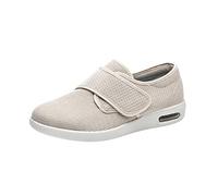 Men's Diabetic Shoes Lightweight Adjustable Wide Width Closure Edema Walking Shoes Adjustable Edema Sneakers for Swollen Feet (Color : Natural, Size : 9 UK)