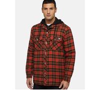 Dickies Fleece Hooded Flannel Shirt Red Ochre Size Medium Male