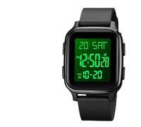 Men's Digital Watch - LED Display | Slim Profile Large Style Wrist | Gift Husband Companion Partner Birthday Christmas New Year Meeting Moves Travel, Black, riferimento alla