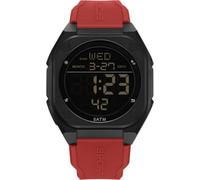 Men's Digital Watch Sports Military Watches for Men Waterproof Wristwatch with Big Numbers Dial Large Face Outdoor for Boy Student (Black Red)