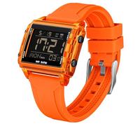 Mens Digital Watch Waterproof Digital Watches for Men Boys Sports Watch with 5 ATM, Dual Time Zone, 12/24H, LED Backlight, Alarm, Stopwatch, Countdown with Soft Strap