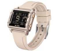 Mens Digital Watch Waterproof Digital Watches for Men Boys Sports Watch with 5 ATM, Dual Time Zone, 12/24H, LED Backlight, Alarm, Stopwatch, Countdown with Soft Strap