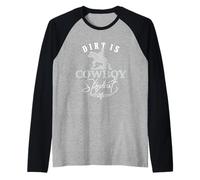 Mens Dirt is Cowboy Stardust - White Edition Raglan Baseball Tee