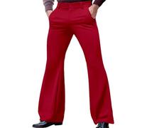 Mens Disco Pants Vintage 60s 70s Bell Bottom Pants Relaxed Stretch Dress Trousers Slim Fit Flared Slim Fit Flared Bottoms Trendy Wide Leg Trousers
