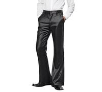 Men's Disco Trousers - Men's Retro Casual Solid Colour Carnival Sequin Pants Chic and Elegant Slim Versatile with Pockets for Dance Party